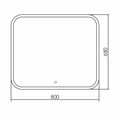 Зеркало AZARIO Стив 800х680, LED-подсветка с диммером, сенсорный выключатель (ФР-00001137) ФР-00001137