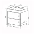 Комплект Тумба Azario LOTOS 60/2 615х475х835 напольная с раковиной Monte 60 CS00081983
