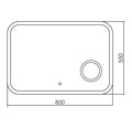 Зеркало AZARIO Эльза 800х550, LED-подсветка с диммером, сенсорный выключатель (ФР-00002156) ФР-00002156