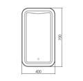 Зеркало AZARIO Турин 400х700 c подсветкой и диммером, сенсорный выключатель (LED-00002501) LED-00002501