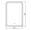 Зеркало AZARIO Мальта RGB 550*800 c подсветкой и диммером, мульти-цвет, сенсорный выключатель (LED-00002511) LED-00002511