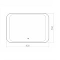 Зеркало AZARIO Индиго 800х550 с LED-подсветкой и диммером, сенсорным выключателем (ФР-00001410) ФР-00001410