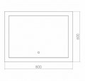 Зеркало AZARIO Норма 800х600, LED-подсветка с диммером, сенсорный выключатель (ФР-00000844) ФР-00000844