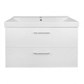 Комплект Тумба Ника 80 815х470х570 подвесная, с раковиной Tempo 80, белый глянцевый (CS00091369) CS00091369
