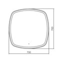 Зеркало AZARIO Barca -TX 700х700/808х808 с 3-х режимной подсветкой, бесконтактный сенсор (LED-00002973) LED-00002973
