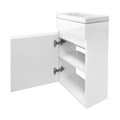 Комплект Тумба Azario Эстима 40 405х220х575 подвесная, с раковиной Миранда 40, левая, белый (CS00094576) CS00094576