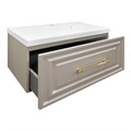 Комплект Тумба Azario LAURA 80/1 800х450х455 подвесная, с раковиной CLASSIK 80, кашемир, фурнитура золото (CS00096988) CS00096988