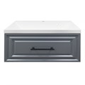 Комплект Тумба Azario LAURA 80/1 800х450х455 подвесная, с раковиной CLASSIK 80, серый матовый, фурнитура черная (CS00096987) CS00096987
