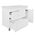 Комплект Тумба Azario KANTRI 100/2Н 1005х455х870 напольная, с раковиной Фостер 100, белый глянец (CS00097259) CS00097259