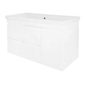 Комплект Тумба Azario KANTRI 100/2 1005х455х870 подвесная, дверь с раковиной Фостер 100, белый глянец (CS00097258) CS00097258