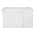 Комплект Тумба Azario KANTRI 100/2 1005х455х870 подвесная, дверь с раковиной Фостер 100, белый глянец (CS00097258) CS00097258