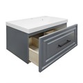 Комплект Тумба Azario LAURA 70/1 700х450х455 подвесная, с раковиной CLASSIK 70, серый матовый, фурнитура черная (CS00104008) CS00104008