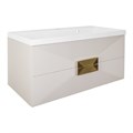 Комплект Azario ZENA Тумба 100/2 1000х450х585 подвесная, с раковиной CLASSIK 100, кашемир, ручка золото (CS00096979) CS00096979
