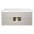 Комплект Azario ZENA Тумба 100/2 1000х450х585 подвесная, с раковиной CLASSIK 100, кашемир, ручка золото (CS00096979) CS00096979