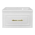 Комплект Тумба Azario LAURA 70/1 700х450х455 подвесная, с раковиной CLASSIK 70, белый глянцевый, фурнитура золото (CS00104006) CS00104006