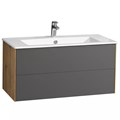 Тумба под раковину AQUATON Сохо 100 подвесная, Дуб Веллингтон/Графит софт (1A258201AJA00) 1A258201AJA00