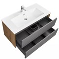 Тумба под раковину AQUATON Сохо 100 подвесная, Дуб Веллингтон/Графит софт (1A258201AJA00) 1A258201AJA00