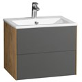 Тумба под раковину AQUATON Сохо 60 подвесная, графит софт / дуб веллингтон (1A258001AJA00) 1A258001AJA00