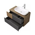 Тумба под раковину AQUATON Терра 85 подвесная, дуб кантри/антрацит (1A247201TEKA0) 1A247201TEKA0