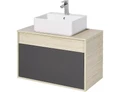 Лофт Урбан 80 Тумба-умывальник графит\Орегон (MILA 400, MILA 350*350) 1A247601LQX60