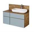 Тумба под раковину AQUATON Мишель 80 NEW подвесная, без столешницы  Дуб Рустикальный/Фьорд (1A256801MIX30) 1A256801MIX30