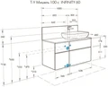 Столешница-панель AQUATON Мишель 100.0х1.6х45.0 дуб эндгрейн (1A253103MIX40) 1A253103MIX40