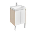 Сканди 55 Тумба Doors Белый/Дуб Верона (БЕЗ УМЫВАЛЬНИКА Адриана-55) 1A278801SDB20
