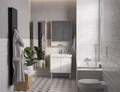 Сканди 70 Тумба Doors Белый/Дуб Верона (БЕЗ УМЫВАЛЬНИКА Адриана-70) 1A278901SDB20
