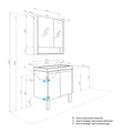 Сканди 70 Тумба Doors Белый/Дуб Верона (БЕЗ УМЫВАЛЬНИКА Адриана-70) 1A278901SDB20