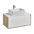 Тумба под раковину Aquaton Либерти 90 дуб эльвезия, белый глянец (1A279901LYC70) 1A279901LYC70