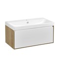 Тумба под раковину Aquaton Либерти 90 дуб эльвезия, белый глянец (1A279901LYC70) 1A279901LYC70