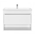 Тумба под раковину AQUATON Хоуп 80, подвесная, 1 ящик, белый матовый (1A287301HP2B0) 1A287301HP2B0