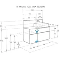 Мишель 100 Столешница+панель Дуб Эндгрейн универсальная 1A277103MIX40