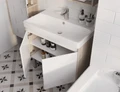 Сканди 80 Тумба Doors Белый/Дуб Верона (БЕЗ УМЫВАЛЬНИКА Адриана-80) 1A282901SDB20