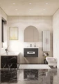 Шкаф - колонна AQUATON Ар-Деко, 2 створки, серый кобальт, 1A284703DD8D0 1A284703DD8D0