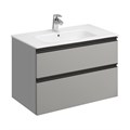 Тумба под раковину Roca DOMI 800 мм, 2 ящика, подвесная, серый матовый (Z.RU93.0.787.4) Z.RU93.0.787.4