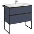 Тумба под раковину Roca DOMI 800 мм, подвесная, 2 ящика, синий матовый (Z.RU93.0.786.8) Z.RU93.0.786.8