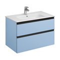 Тумба под раковину Roca DOMI 800 мм, 2 ящика, подвесная, небесный синий матовый (Z.RU93.0.787.1) Z.RU93.0.787.1