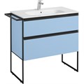 Тумба под раковину Roca DOMI 800 мм, 2 ящика, подвесная, небесный синий матовый (Z.RU93.0.787.1) Z.RU93.0.787.1