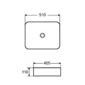 Раковина Azario 510х405х110 накладная, белый (AZ-2178) AZ-2178