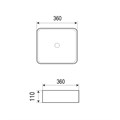 Раковина Azario 360х360х110 накладная, белый (AZ-2179-S) AZ-2179-S
