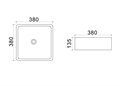 Раковина Azario 38*38*13,5 накладная, белая (AZ4566) AZ4566