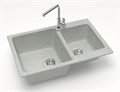 Кухонная мойка AZARIO Grand 765х500х190 двойная, искусственный мрамор, цвет Светло серый (CS00079906) CS00079906