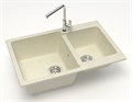 Кухонная мойка AZARIO Grand 765х500х190 двойная, искусственный мрамор, цвет бежевый (CS00079902) CS00079902