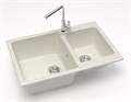Кухонная мойка AZARIO Grand 765х500х190 двойная, искусственный мрамор, цвет Хлопок (CS00079904) CS00079904
