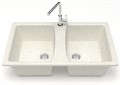 Кухонная мойка AZARIO Elmas 780х500х190 двойная, искусственный мрамор, цвет хлопок (CS00079898) CS00079898
