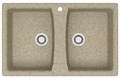 Кухонная мойка AZARIO Elmas 780х500х190 двойная, искусственный мрамор, цвет песочный (CS00078334) CS00078334