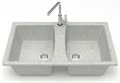 Кухонная мойка AZARIO Elmas 780х500х190 двойная, искусственный мрамор, цвет светло серый (CS00078335) CS00078335