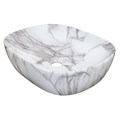 Раковина-чаша Azario 465x375x115 накладная, овальная, светлый мрамор (AZ-2185-M819) AZ-2185- M819