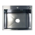 Кухонная мойка AZARIO NICOLE 500*500*220 нержавеющая сталь, в комплекте сифон, диспенсер, коландер, серебро соты (AZS5050H) AZS5050H